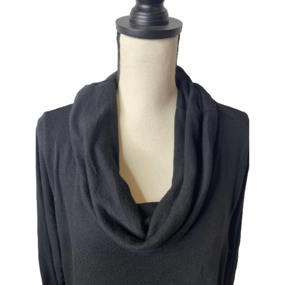 Belldini Pullover Cowl Neck Sweater Black with Bottom Embellishments Size 2X  * - Picture 3 of 7